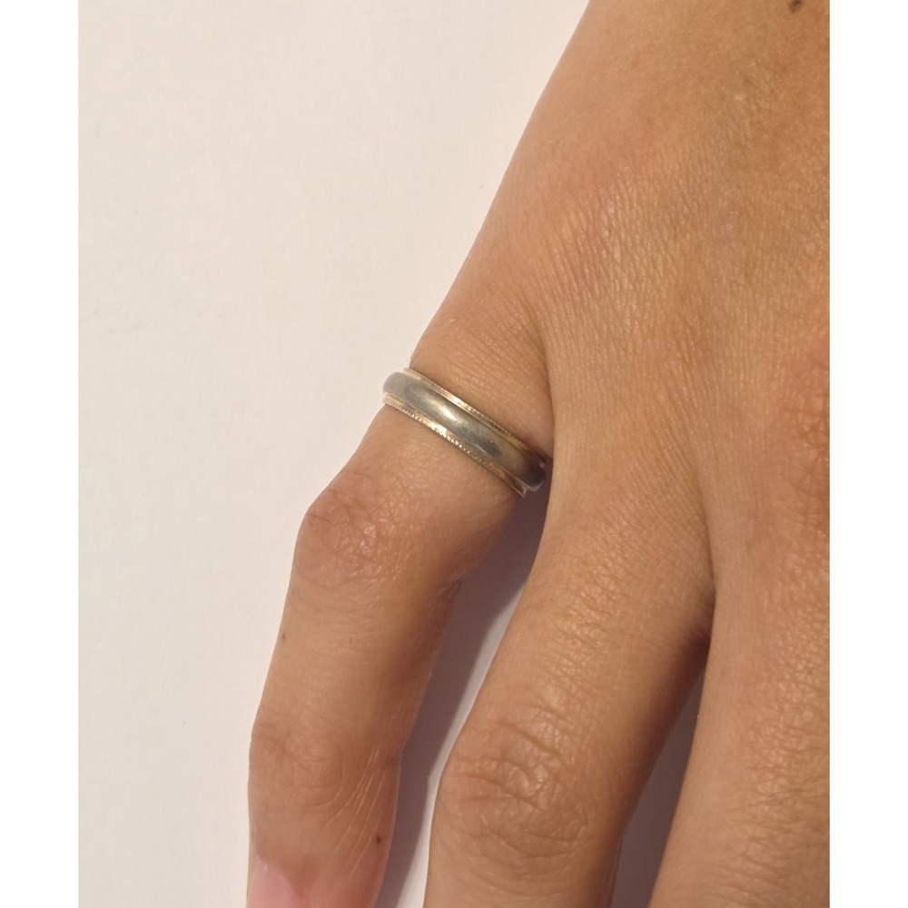 Vintage 1960s Sterling Silver & Gold Pinky Ring Size 4